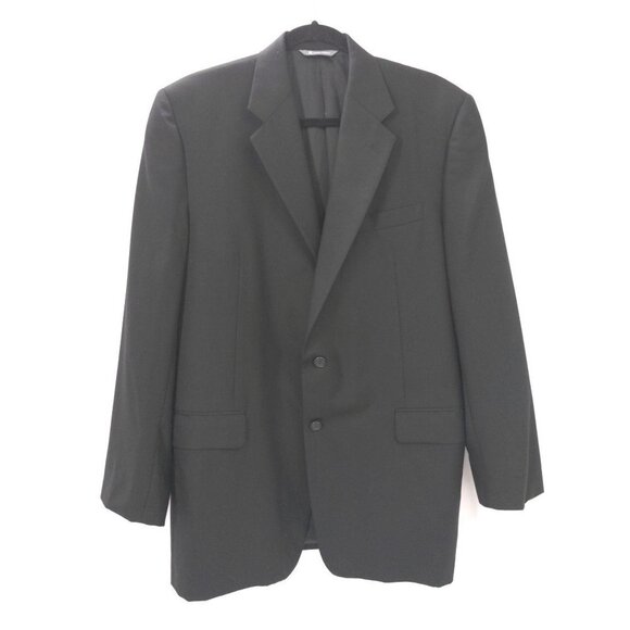Hickey Freeman Sport Coat Jacket Mens 44R Loro Piano 130's Wool Black - Picture 1 of 11